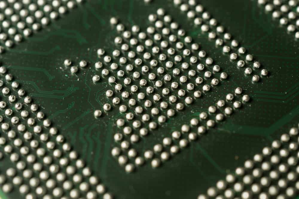 macro close-up BGA IC ball view
