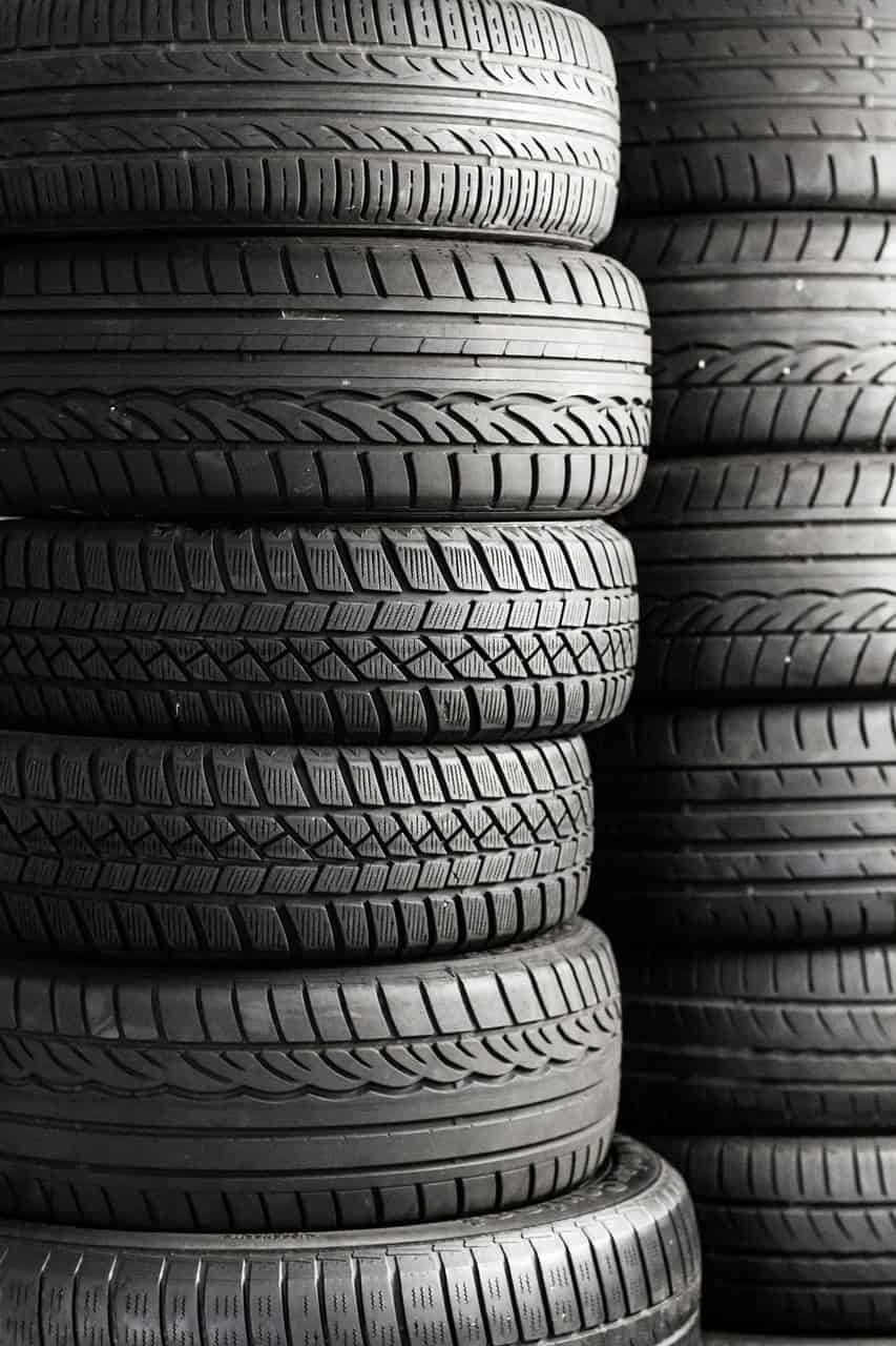 stack of rubber tires